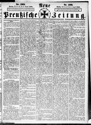 Neue preußische Zeitung vom 19.08.1868