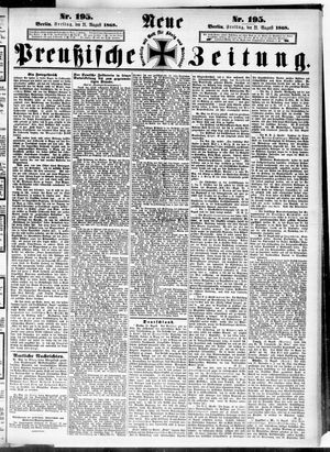 Neue preußische Zeitung vom 21.08.1868