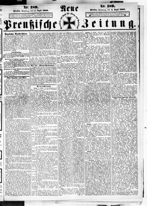 Neue preußische Zeitung vom 15.08.1869