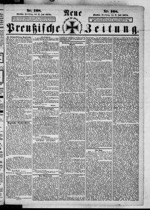 Neue preußische Zeitung vom 22.07.1870