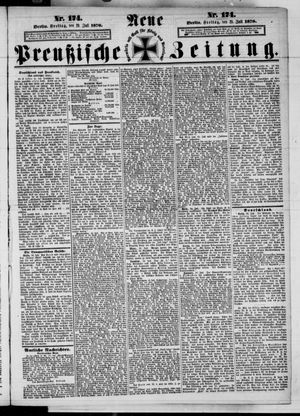 Neue preußische Zeitung vom 29.07.1870