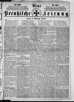 Neue preußische Zeitung vom 03.08.1870