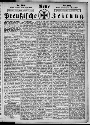 Neue preußische Zeitung vom 09.08.1870