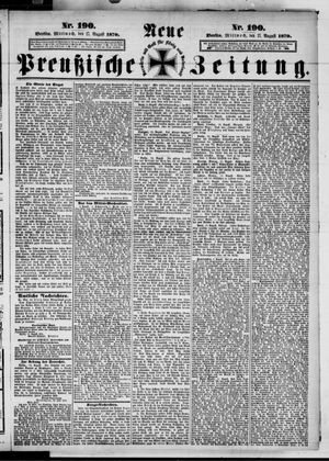 Neue preußische Zeitung vom 17.08.1870
