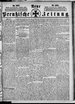 Neue preußische Zeitung on Nov 3, 1870