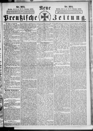Neue preußische Zeitung vom 23.11.1870