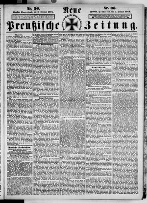 Neue preußische Zeitung vom 11.02.1871