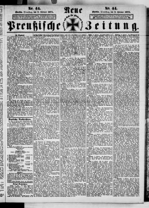 Neue preußische Zeitung vom 21.02.1871