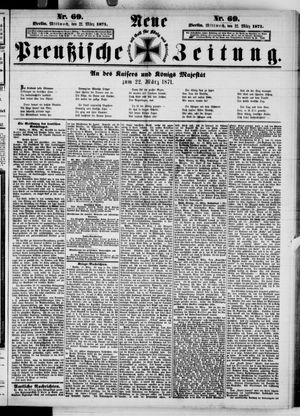 Neue preußische Zeitung vom 22.03.1871
