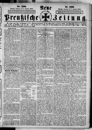 Neue preußische Zeitung on Sep 21, 1871