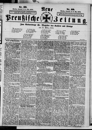 Neue preußische Zeitung vom 22.03.1873