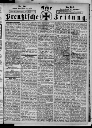 Neue preußische Zeitung on Aug 6, 1873