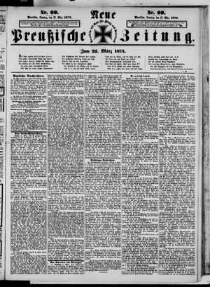 Neue preußische Zeitung vom 22.03.1874