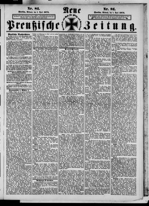 Neue preußische Zeitung vom 08.04.1874