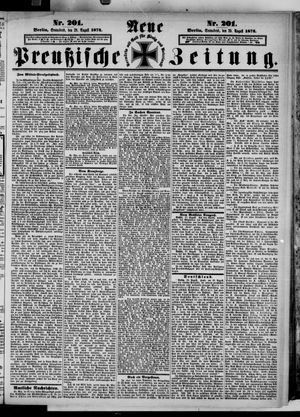 Neue preußische Zeitung vom 29.08.1874