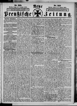 Neue preußische Zeitung vom 15.09.1874
