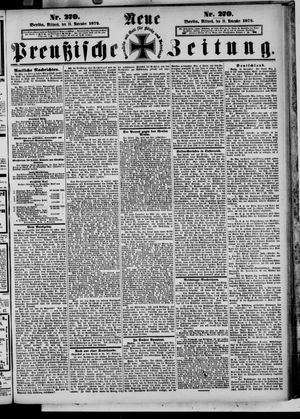 Neue preußische Zeitung vom 18.11.1874