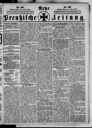 Neue preußische Zeitung on Feb 3, 1875