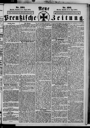 Neue preußische Zeitung vom 21.08.1875