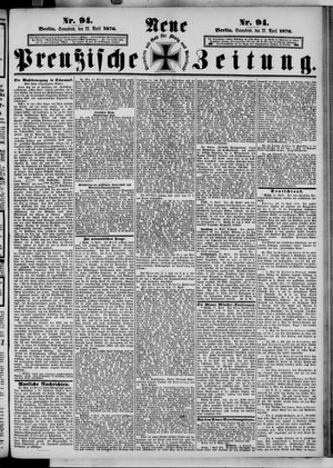 Neue preußische Zeitung vom 22.04.1876