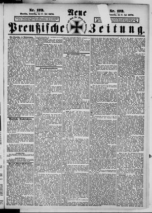 Neue preußische Zeitung vom 27.07.1876