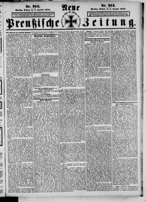 Neue preußische Zeitung vom 13.09.1876