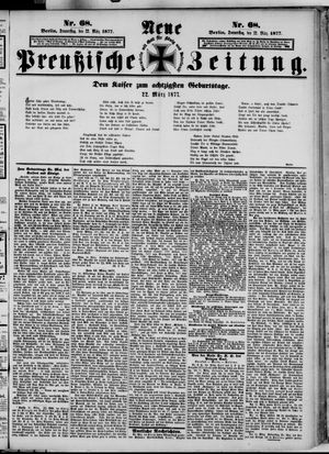Neue preußische Zeitung vom 22.03.1877
