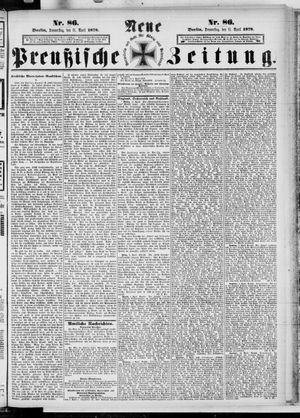 Neue preußische Zeitung vom 11.04.1878