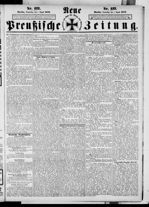 Neue preußische Zeitung vom 01.08.1878