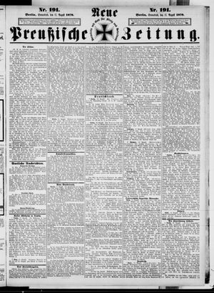 Neue preußische Zeitung vom 17.08.1878