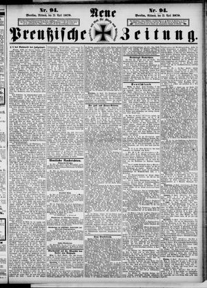 Neue preußische Zeitung vom 23.04.1879