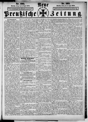 Neue preußische Zeitung vom 22.08.1879