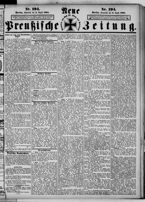 Neue preußische Zeitung on Aug 20, 1881