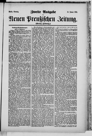 Neue preußische Zeitung vom 13.01.1884