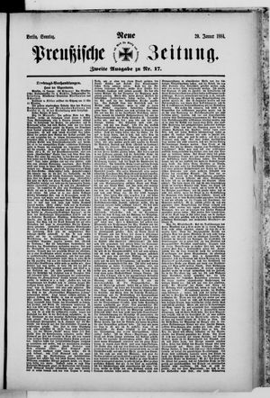 Neue preußische Zeitung vom 20.01.1884