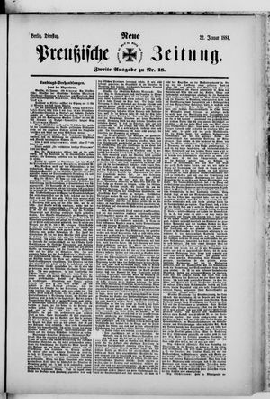 Neue preußische Zeitung vom 22.01.1884