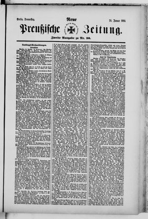 Neue preußische Zeitung vom 24.01.1884