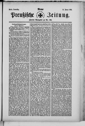 Neue preußische Zeitung vom 31.01.1884