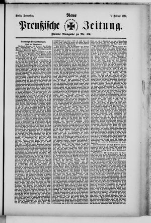 Neue preußische Zeitung vom 07.02.1884