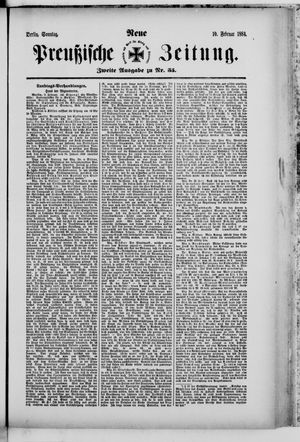 Neue preußische Zeitung vom 10.02.1884