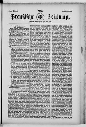 Neue preußische Zeitung vom 13.02.1884