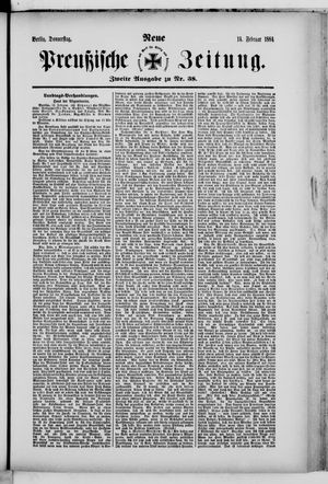 Neue preußische Zeitung vom 14.02.1884
