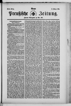 Neue preußische Zeitung vom 15.02.1884