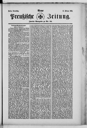 Neue preußische Zeitung vom 21.02.1884