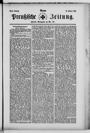 Neue preußische Zeitung vom 24.02.1884