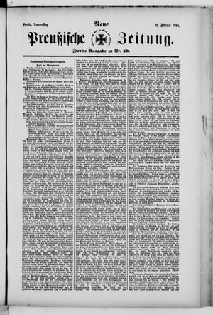 Neue preußische Zeitung vom 28.02.1884