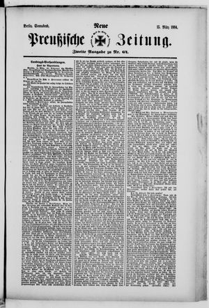 Neue preußische Zeitung vom 15.03.1884