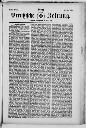 Neue preußische Zeitung vom 16.03.1884