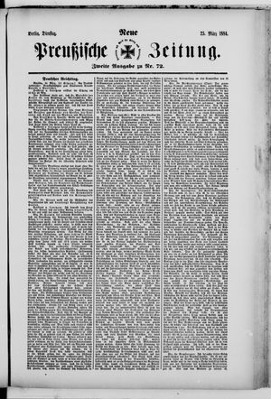 Neue preußische Zeitung vom 25.03.1884
