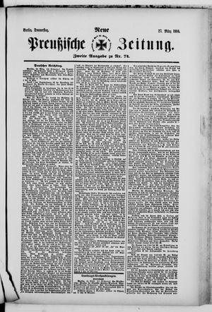 Neue preußische Zeitung vom 27.03.1884